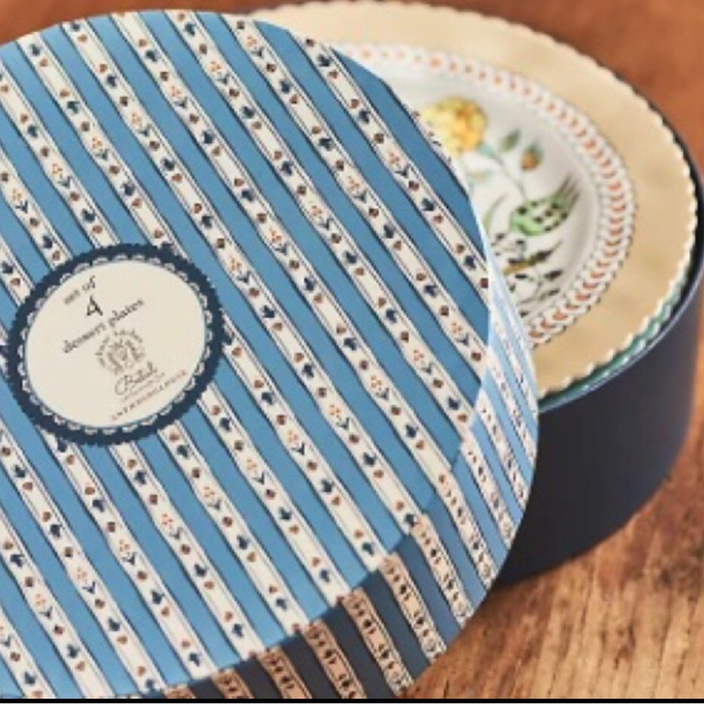 Anthropologie Turkuaz Kitchen Plates Handpainted Glazed Stoneware Floral NWT - Picture 10 of 13